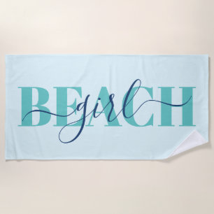 Moderne Typografie Schrift blauer Teal-Strand Zita Strandtuch