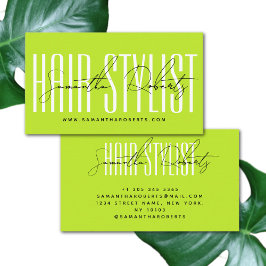 Moderne Typografie-Schrift in Grün Visitenkarte