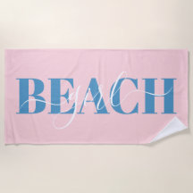 Moderne Typografie Schrift rosa blau Strand Zitat