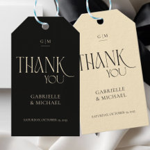 Moderne Typografie Schwarz Creme Hochzeit Danke sc