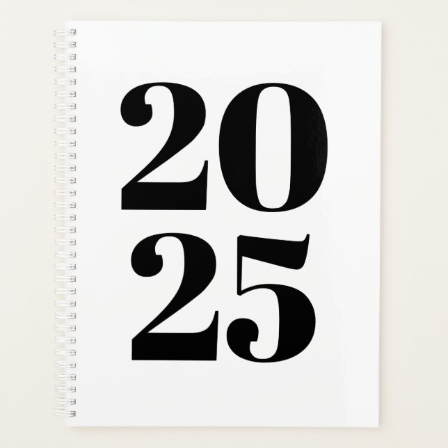 Moderne Typografie, schwarz, kundenspezifisch Planer (Vorderseite)