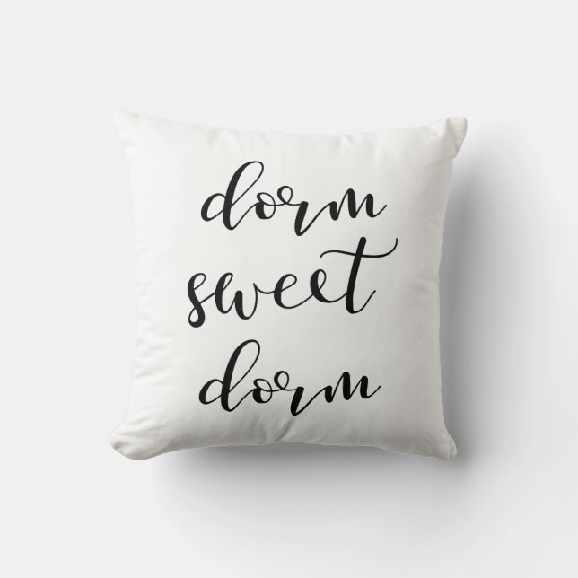 Moderne Typografie Schwarz und Weiß Dorm Sweet Dor Kissen (Vorderseite)