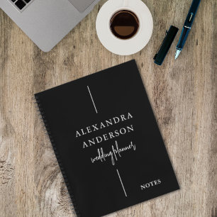 Moderne Typografie Schwarz/Weiß Elegant Minimal Notizbuch