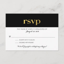 Moderne Typografie Schwarz-Weiß Streifen | UAWG RSVP Karte