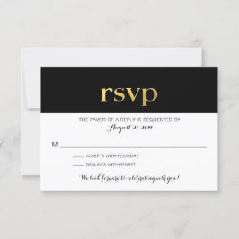 Moderne Typografie Schwarz-Weiß Streifen | UAWG RSVP Karte