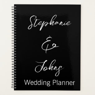 Moderne Typografie Schwarz-weiß Trendy Wedding Planer