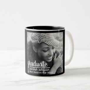 Moderne Typografie-Schwarz-weiße Klasse der Tasse