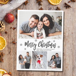 Moderne Typografie Script Collage Weihnachten Postkarte