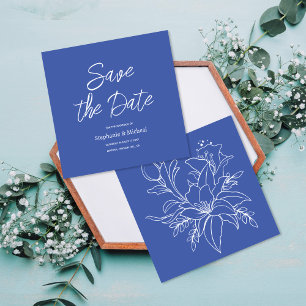 Moderne Typografie - Staubiges Blau Save The Date