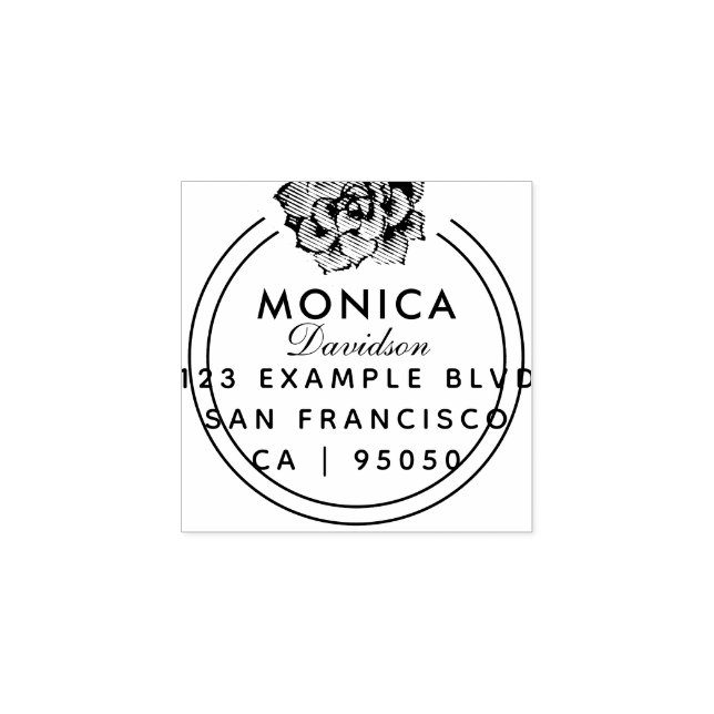 Moderne Typografie | Sukkuläre Rücksendeadresse Gummistempel (Prägung)