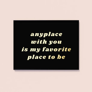 Moderne Typografie Sweet Romantic Black + Gold Foliendrucke