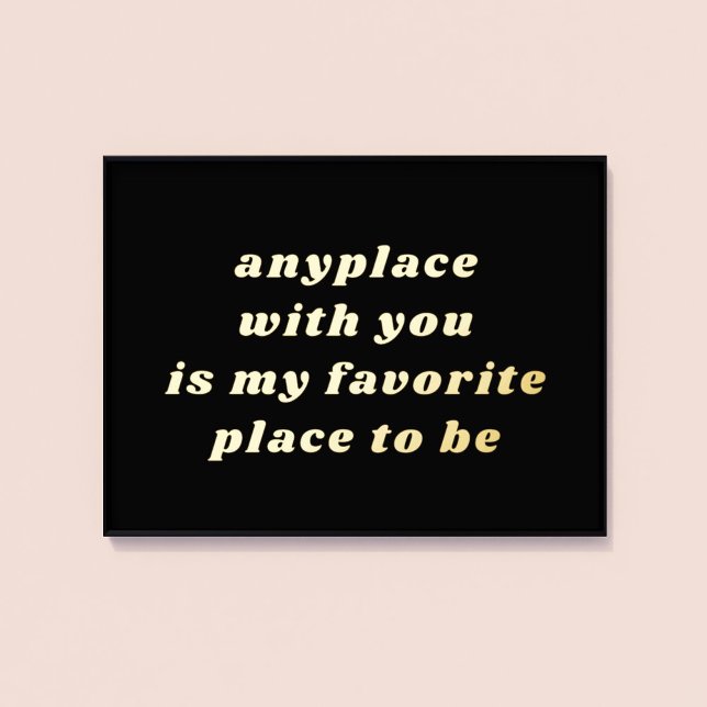 Moderne Typografie Sweet Romantic Black + Gold Foliendrucke (Modern Typography Sweet Romantic Black + Gold Foil Print)