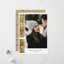 Moderne Typografie Tartan Kariertes Foto Feiertagskarte