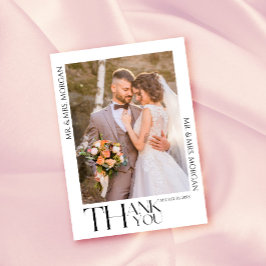 Moderne Typografie Text und Foto | Hochzeit Dankeskarte
