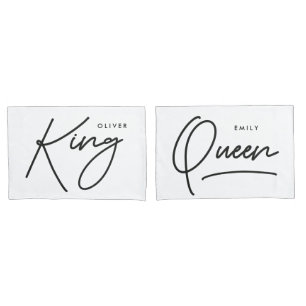 Moderne Typografie und elegante Königskönigin Kissenbezug