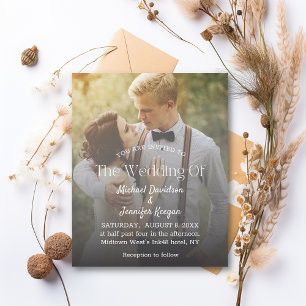 moderne Typografie verblasste Foto-Hochzeitseinlad