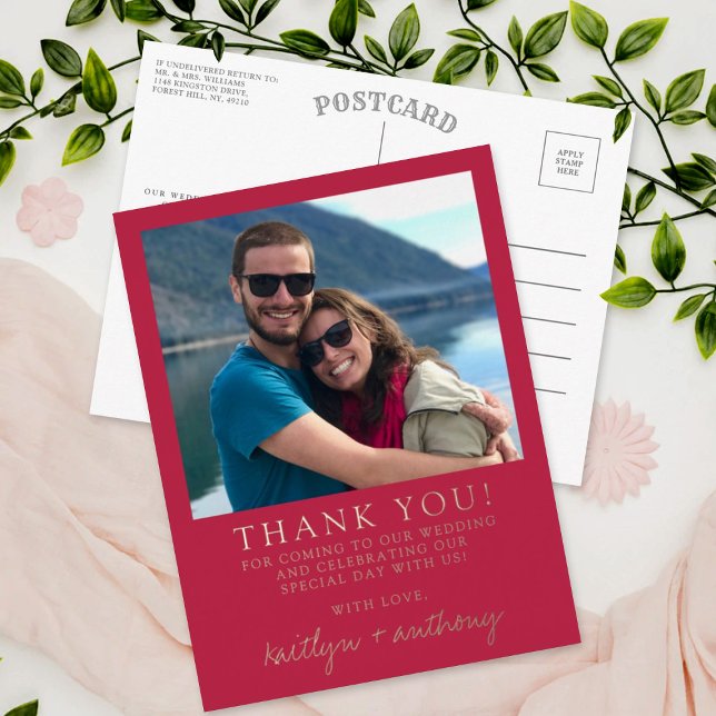 Moderne Typografie Viva Magenta Minimalistisches F Folie Einladungspostkarte (Von Creator hochgeladen)