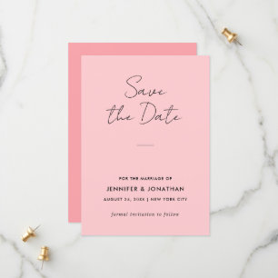 Moderne Typografie-Vorlage Blush Pink Elegant Save The Date