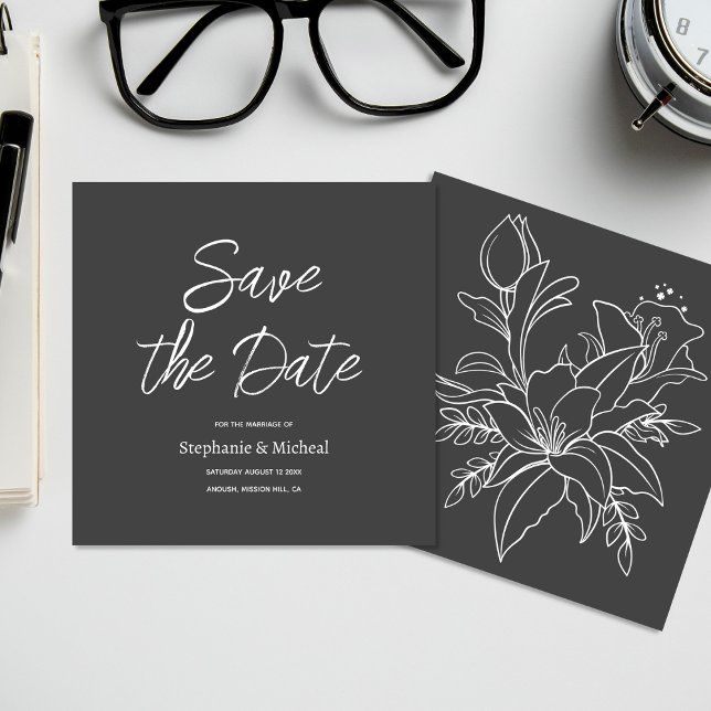 Moderne Typografie - Weichschwarz Save The Date (Von Creator hochgeladen)