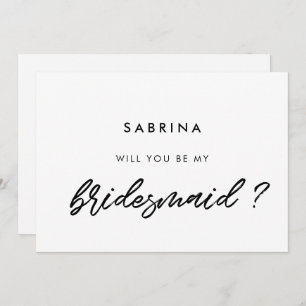 Moderne Typografie wird meine Bridesmaid-Karte sei Einladung