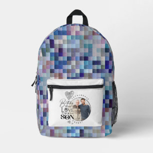 Moderne Typografie zum Geburtstag des Sohnes, Enke Bedruckter Rucksack
