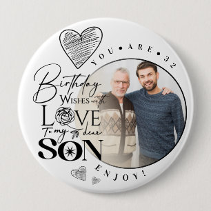 Moderne Typografie zum Geburtstag des Sohnes, Enke Button