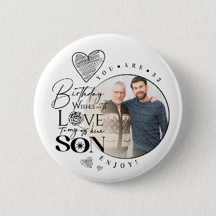 Moderne Typografie zum Geburtstag des Sohnes, Enke Button