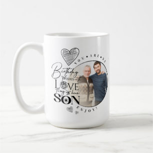 Moderne Typografie zum Geburtstag des Sohnes, Enke Kaffeetasse