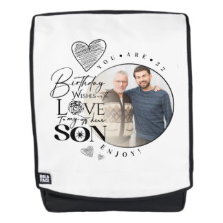Moderne Typografie zum Geburtstag des Sohnes, Enke Rucksack
