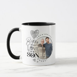 Moderne Typografie zum Geburtstag des Sohnes, Enke Tasse
