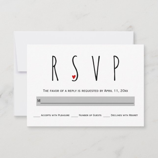 Moderne typografische blaue, graue Hochzeitskarte  RSVP Karte (Vorderseite)