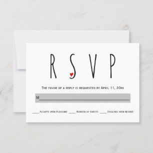Moderne typografische blaue, graue Hochzeitskarte  RSVP Karte