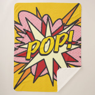 Moderne typografische Comic-POP-Trendy-Spaß Sherpadecke