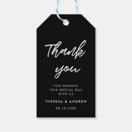 Moderne typografische Gastgeschenk Hochzeit Geschenkanhänger