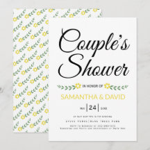 Moderne typografische gelbe Paare duschen Hochzeit