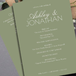 Moderne typografische Hochzeit Programm