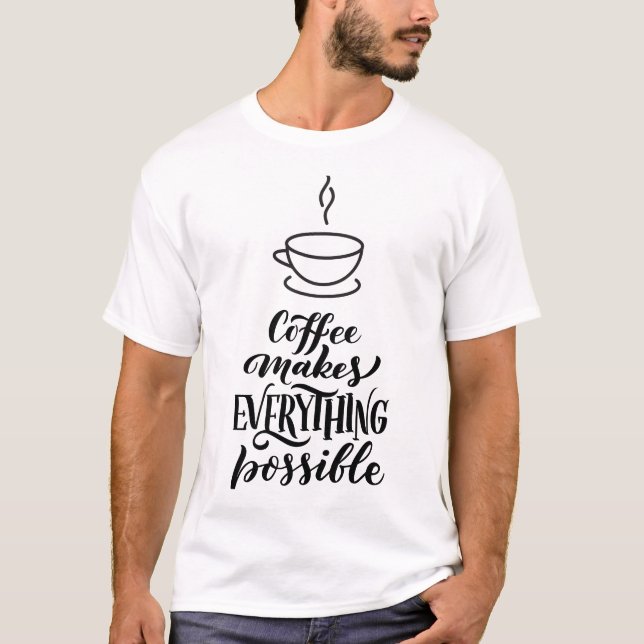 Moderne typografische Kaffeekonzerne T-Shirt (Vorderseite)