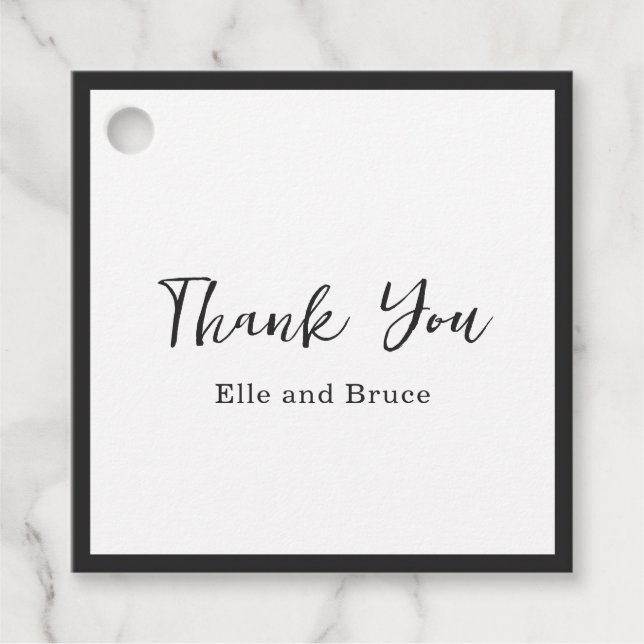 Moderne typografische minimalistische Hochzeit Geschenkanhänger (Vorderseite)