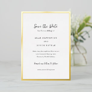Moderne typografische minimalistische Hochzeit - S Folieneinladung
