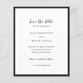 Moderne typografische minimalistische Hochzeit - T Flyer
