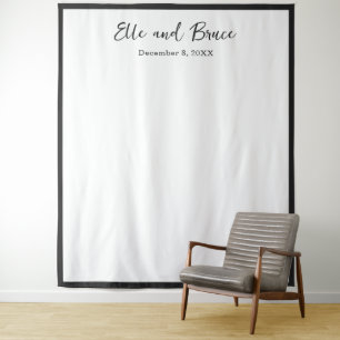 Moderne typografische minimalistische Hochzeitskul Wandteppich