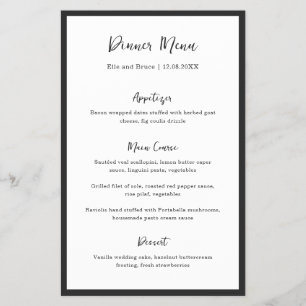 Moderne typografische minimalistische Hochzeitsmen Flyer