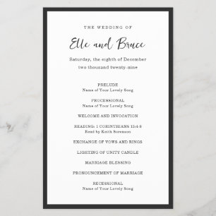 Moderne typografische minimalistische Hochzeitspro Flyer