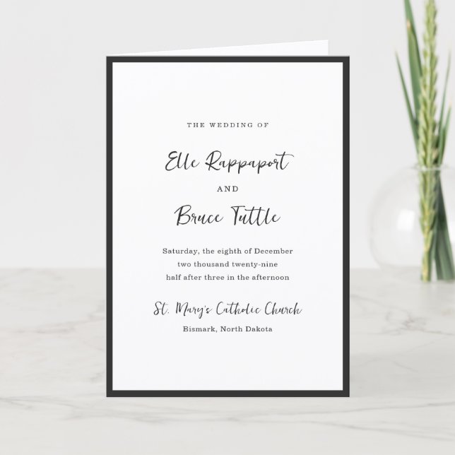 Moderne typografische minimalistische katholische  programm (Vorderseite)