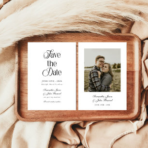 Moderne typografische Schwarzweiß-Fotografie im Ch Save The Date