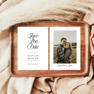 Moderne typografische Schwarzweiß-Fotografie im Ch Save The Date