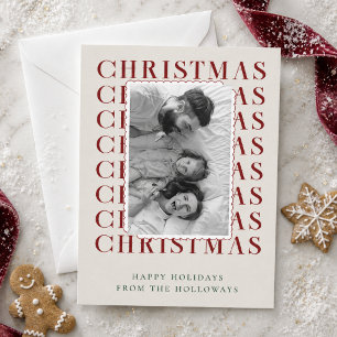 Moderne typografische Weihnachts-Foto-Weihnachtska Feiertagskarte