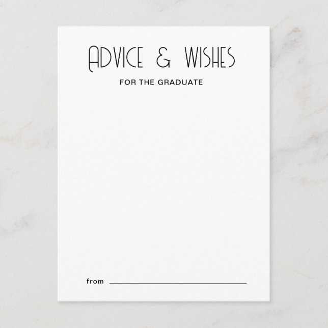 Moderne Typografy Graduate Advisor Card Begleitkarte (Vorderseite)