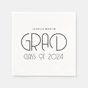 Moderne Typografy Graduation Party Serviette