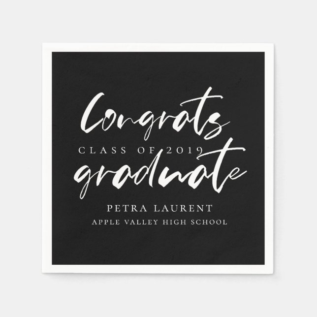 Moderne Typografy Graduation Party Serviette (Vorderseite)